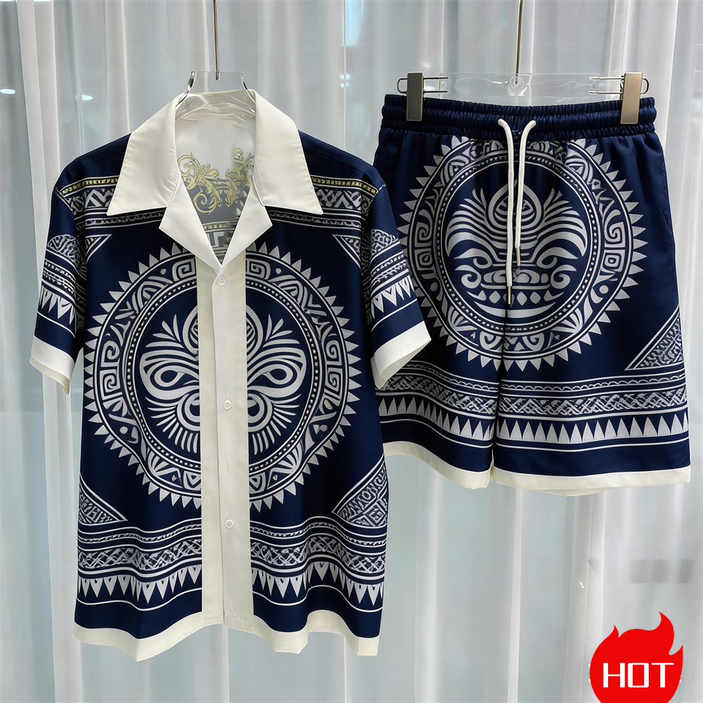Summer Vacation Clothing Men - Sommer Herren Hemd-Sets 3D Kokospalmen Polyester
