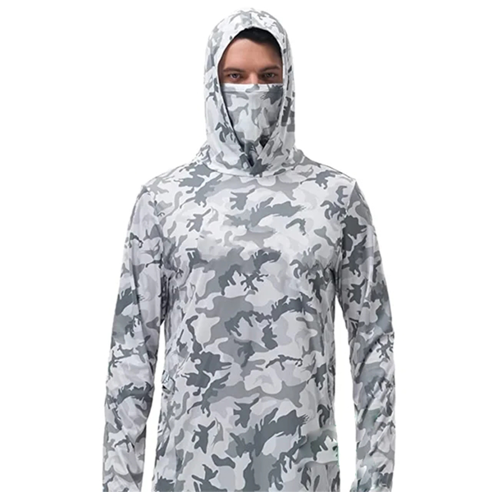 Summer Clothes - Sommer-Angelhoodies für Männer Jersey Tarnmuster Langarm-Angelhemd