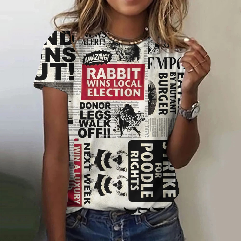 Summer Clothing Old Money - Sommer Retro Alte Zeitung 3D-Druck T-Shirts