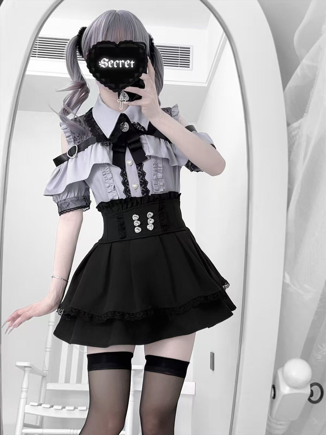 Summer Japanese Clothing - Sweet Encounter College-Style Schlankmachendes Hemd-Top mit