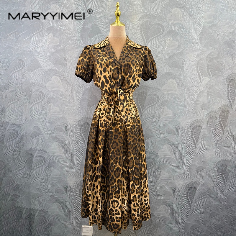 Summer Edition Clothing - MARYYIMEI Modischer Damenanzug mit Leopardenmuster, Revers