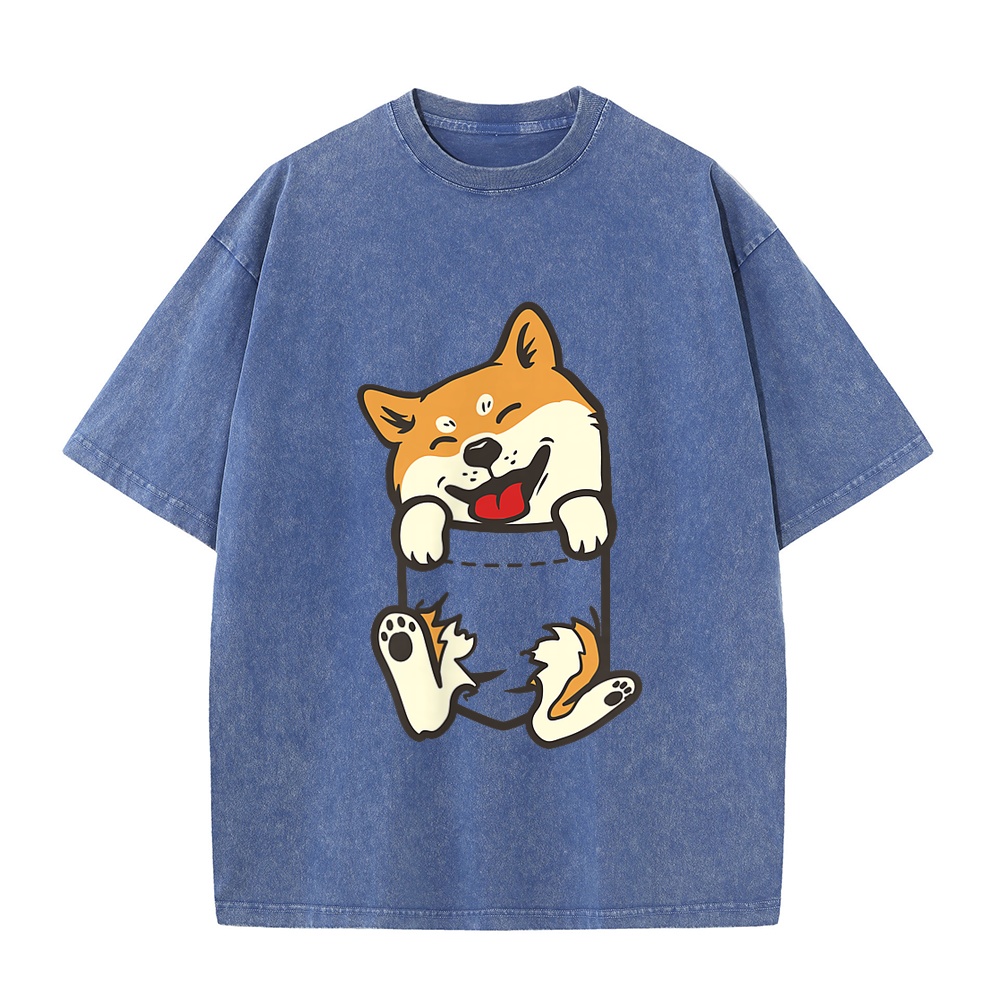 Summer Clothing Staples - T-Shirt mit niedlichen Shiba Inu Pfoten,