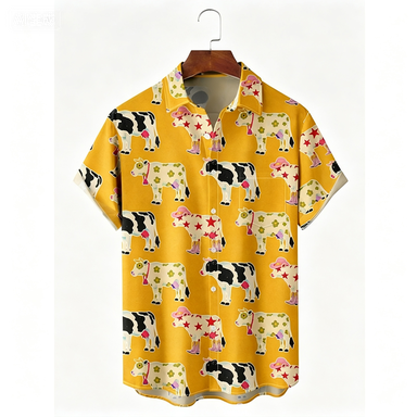 Beach Shirt Hawaiian - Modisches Hawaiianisches Urlaubs-Strand-Blumen-Katzenhemd 2026 Beste Ethnische