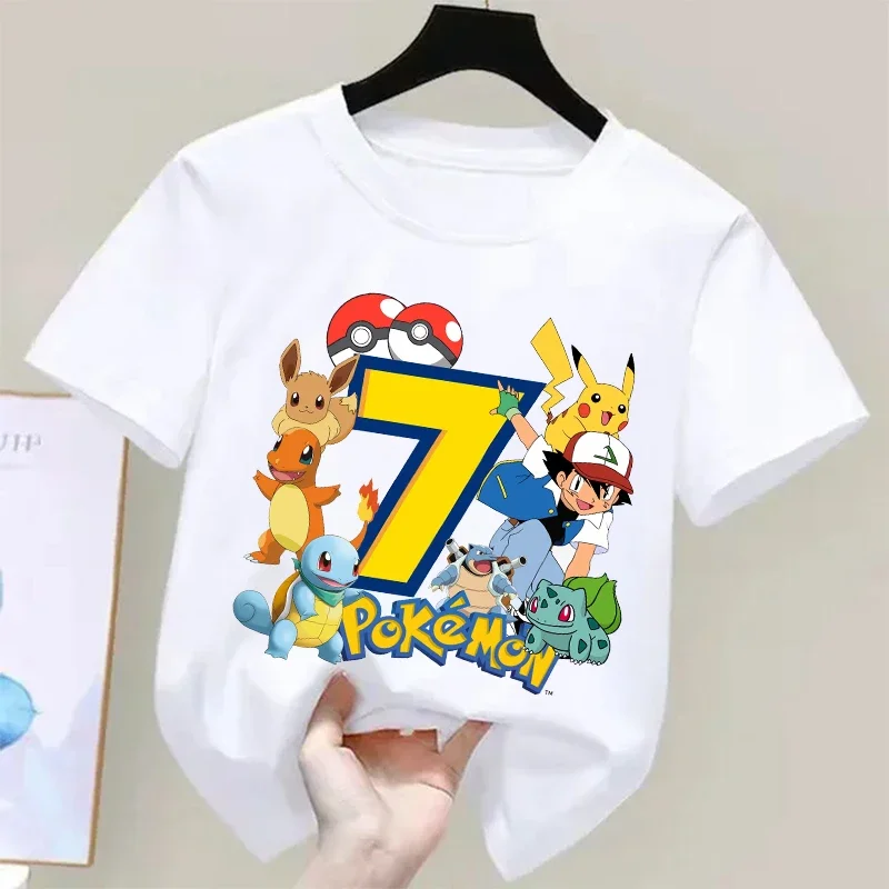 Summer Edition Clothing - Pokemons Pikachu Kinder T-Shirts Geburtstag Nummer