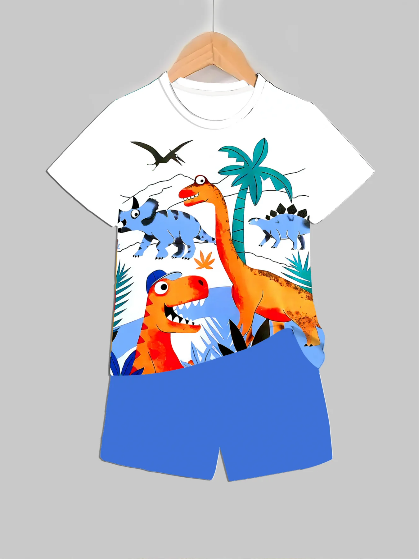 Neue Dinosaurier-bedruckte Out – Summer Clothing Girl Bewertung und Preis