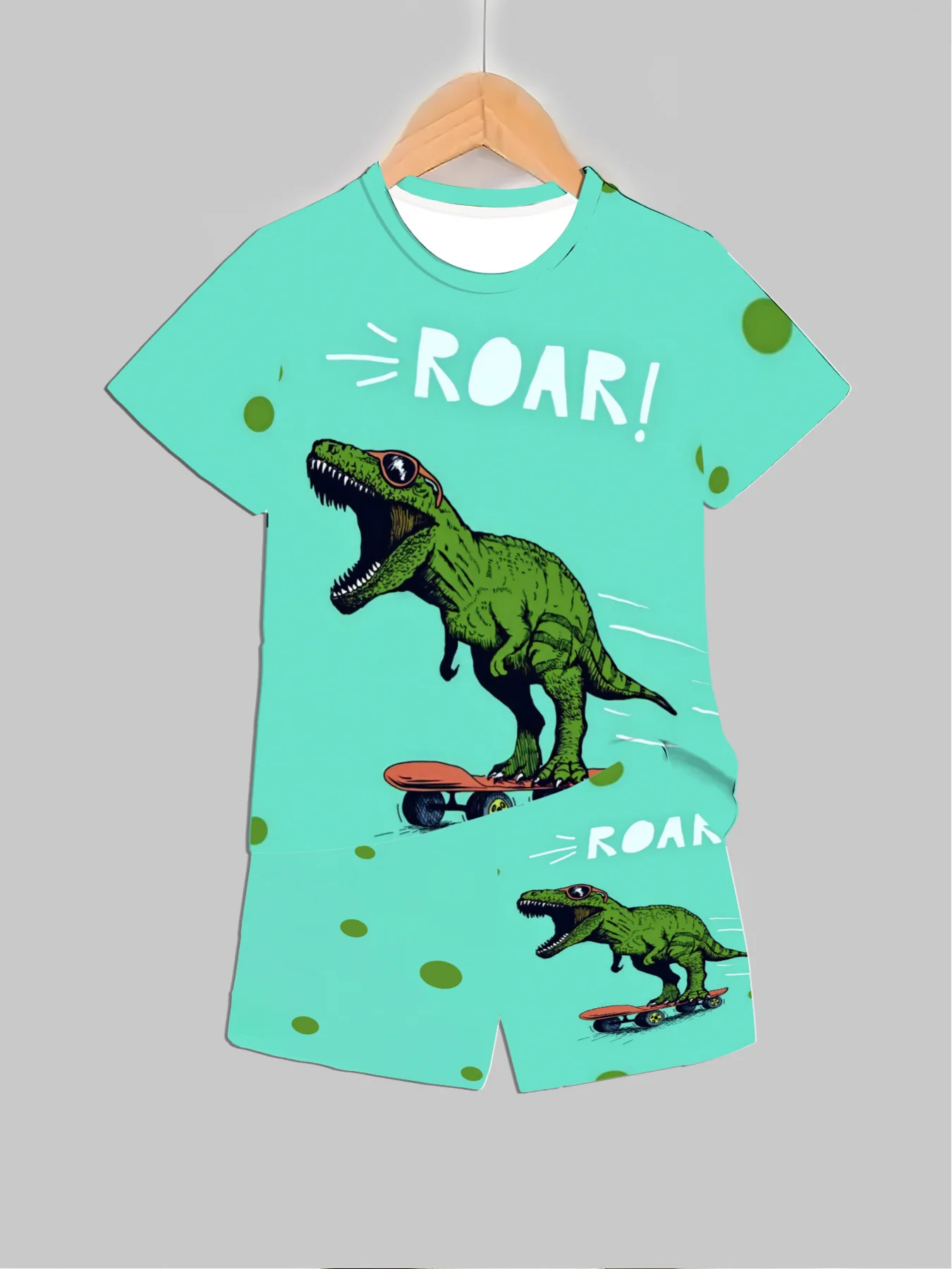 Neue Dinosaurier-bedruckte Out – Summer Clothing Girl Bewertung und Preis