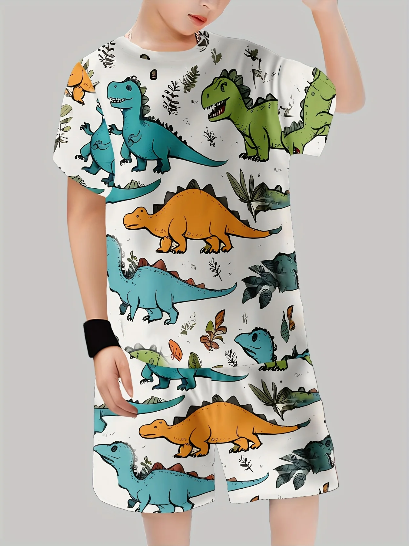 Neue Dinosaurier-bedruckte Out – Summer Clothing Girl Bewertung und Preis