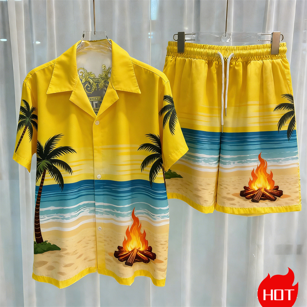 Sommer Herren Hemd-Sets 3D Kok – Summer Vacation Clothing Men Bewertung und Preis