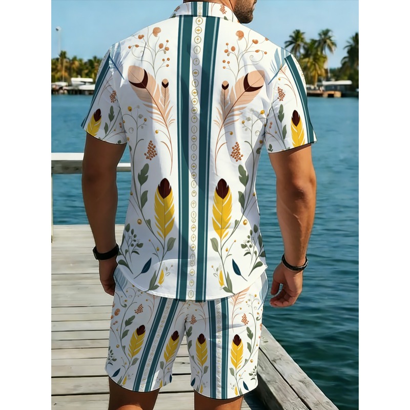 Herren 2-teiliges Sommer-Outfi – Beach Shirt Hawaiian Bewertung und Preis