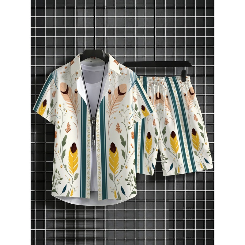 Herren 2-teiliges Sommer-Outfi – Beach Shirt Hawaiian Bewertung und Preis