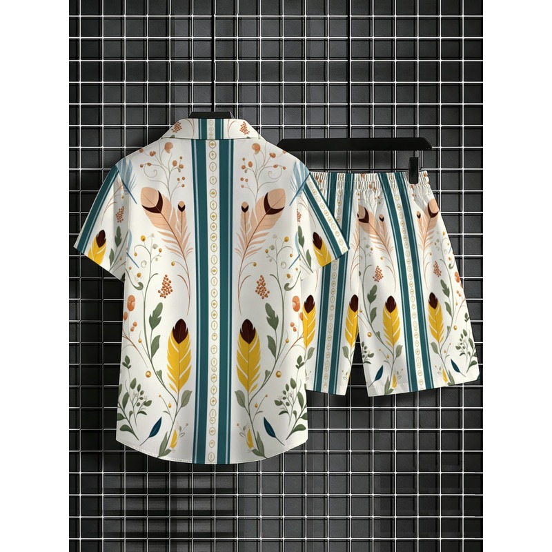 Herren 2-teiliges Sommer-Outfi – Beach Shirt Hawaiian Bewertung und Preis
