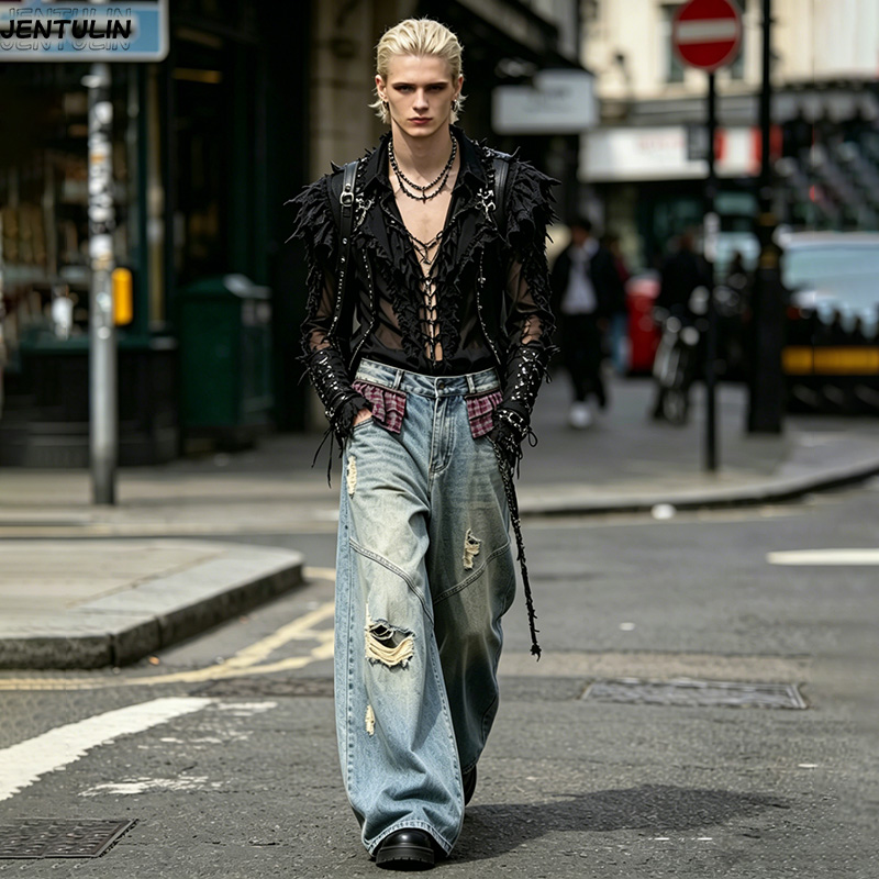 Neue Nieten-Piercing-Jeans Her – Summer Vibes Clothing Men Bewertung und Preis