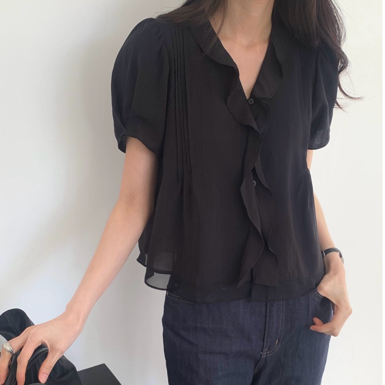 Kurzarm-Bluse im koreanischen  – Summer Clothing Old Money Bewertung und Preis