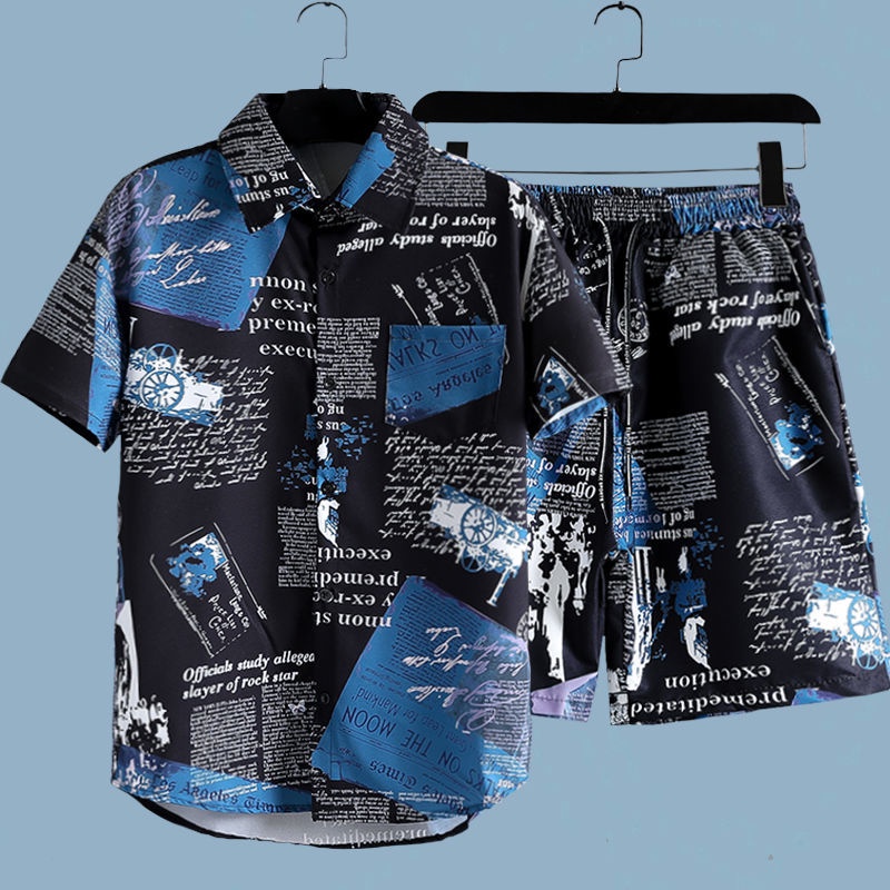 Herren-Zweiteiler mit Zeitungs – Beach Shirt Hawaiian Bewertung und Preis
