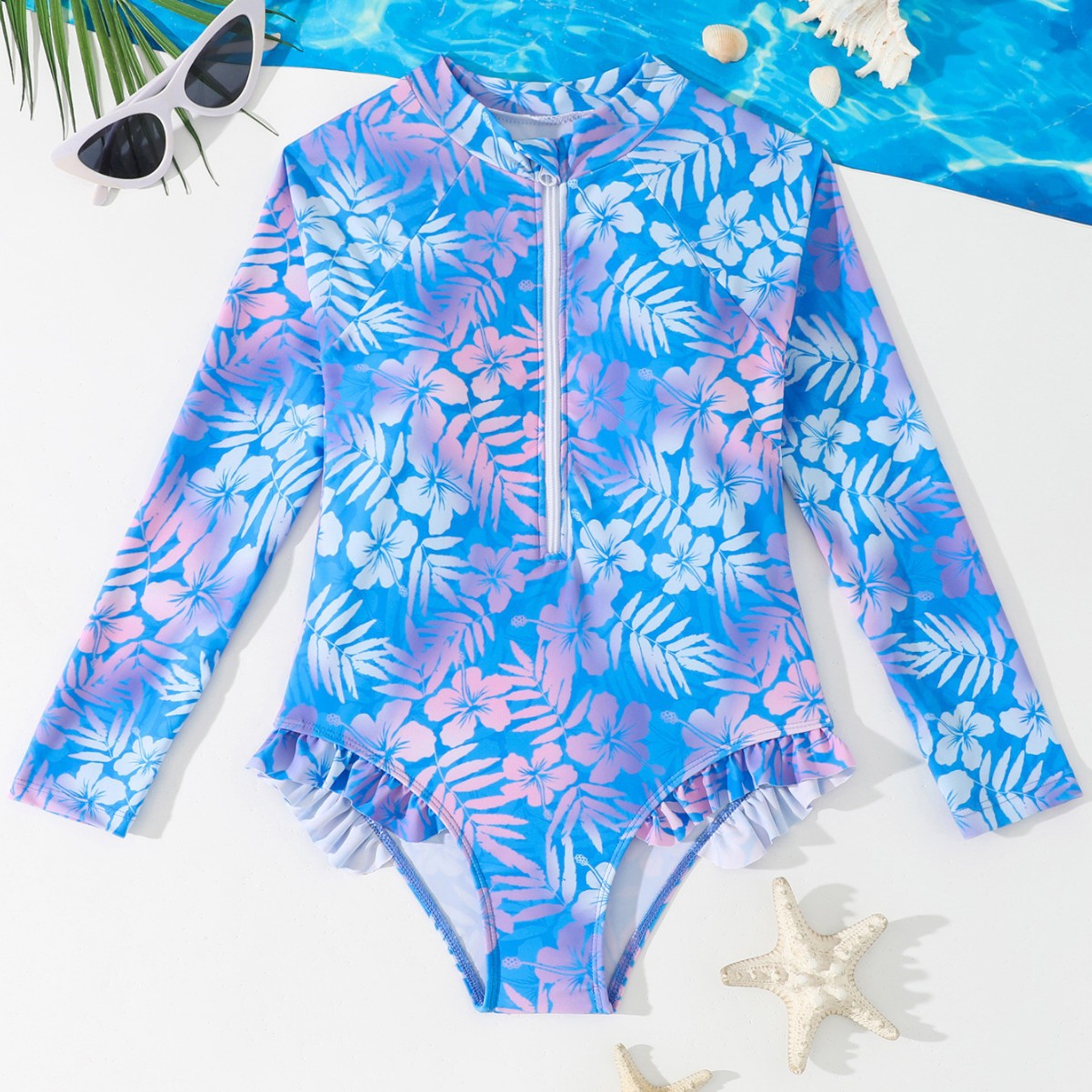 Mädchen Badeanzug mit Farbverl – Rash Guard Long Sleeve Bewertung und Preis