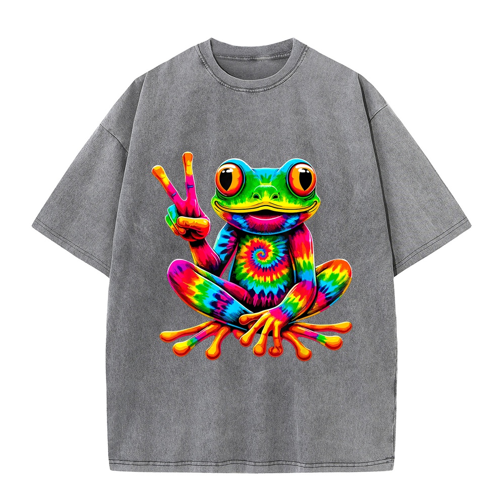 Tie-Dye-Frosch-Friedenszeichen – Summer Clothing Staples Bewertung und Preis