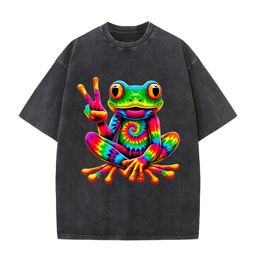 Tie-Dye-Frosch-Friedenszeichen – Summer Clothing Staples Bewertung und Preis