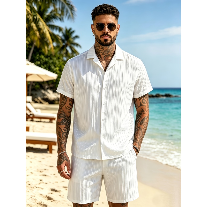 2-teiliges Sommer-Freizeitanzu – Summer Vacation Clothing Men Bewertung und Preis