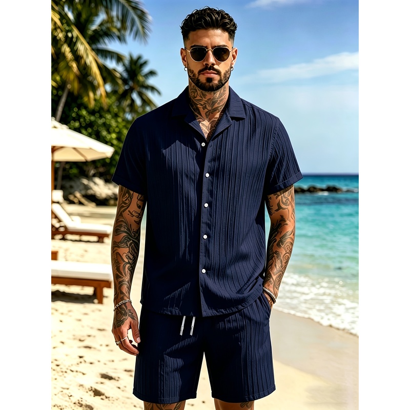 2-teiliges Sommer-Freizeitanzu – Summer Vacation Clothing Men Bewertung und Preis