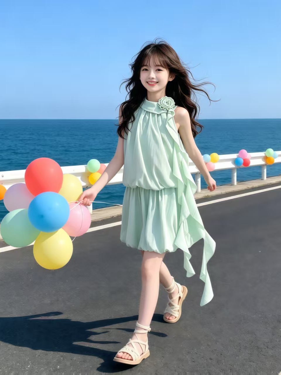 Mintgrünes, geblümtes Set aus  – Summer Clothing Girl Bewertung und Preis