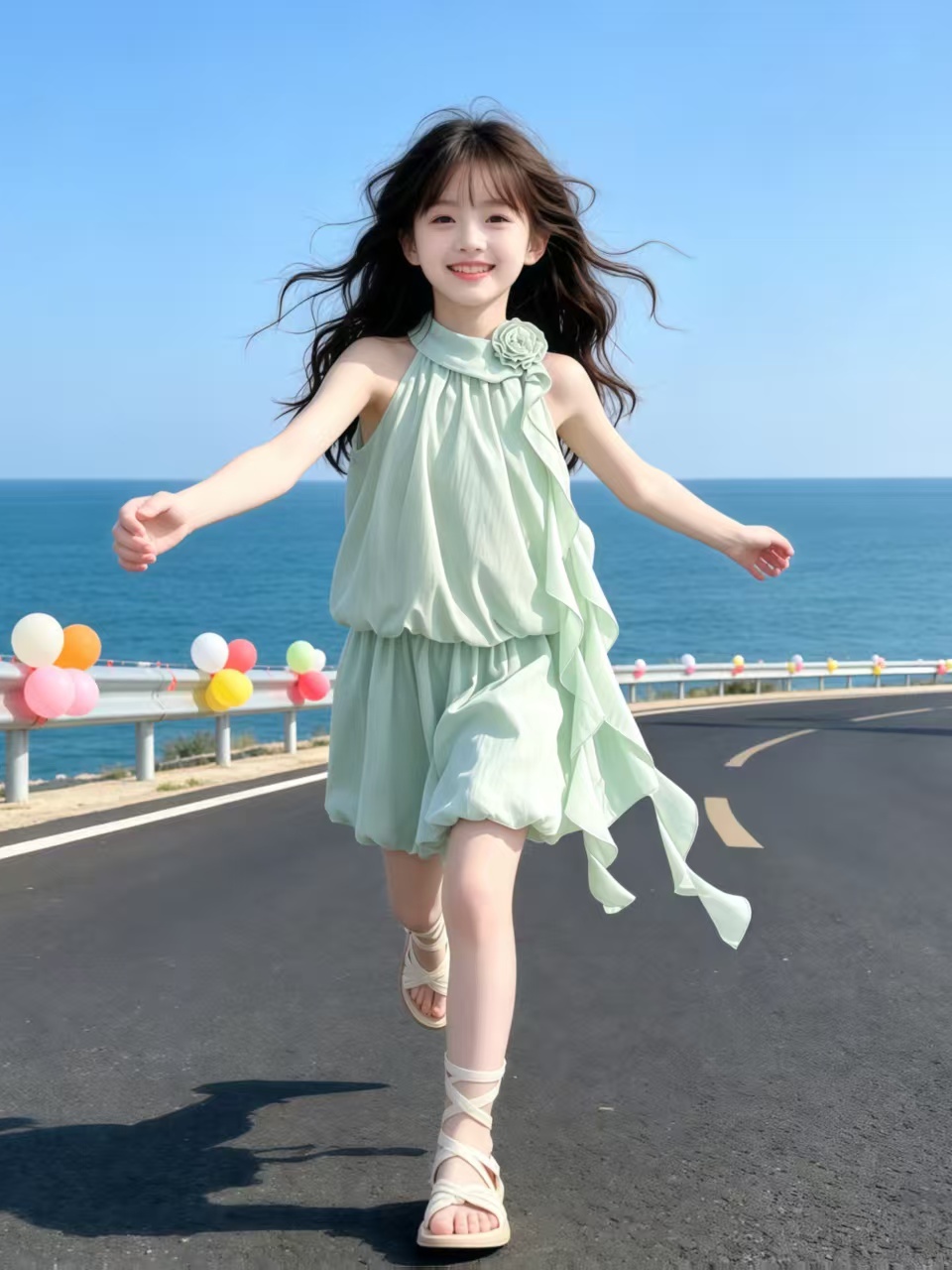 Mintgrünes, geblümtes Set aus  – Summer Clothing Girl Bewertung und Preis