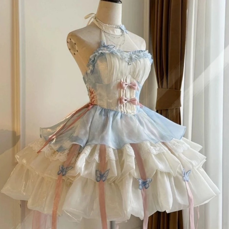 Kawaii Bogen Spitze Lolita Kle – Summer Japanese Clothing Bewertung und Preis
